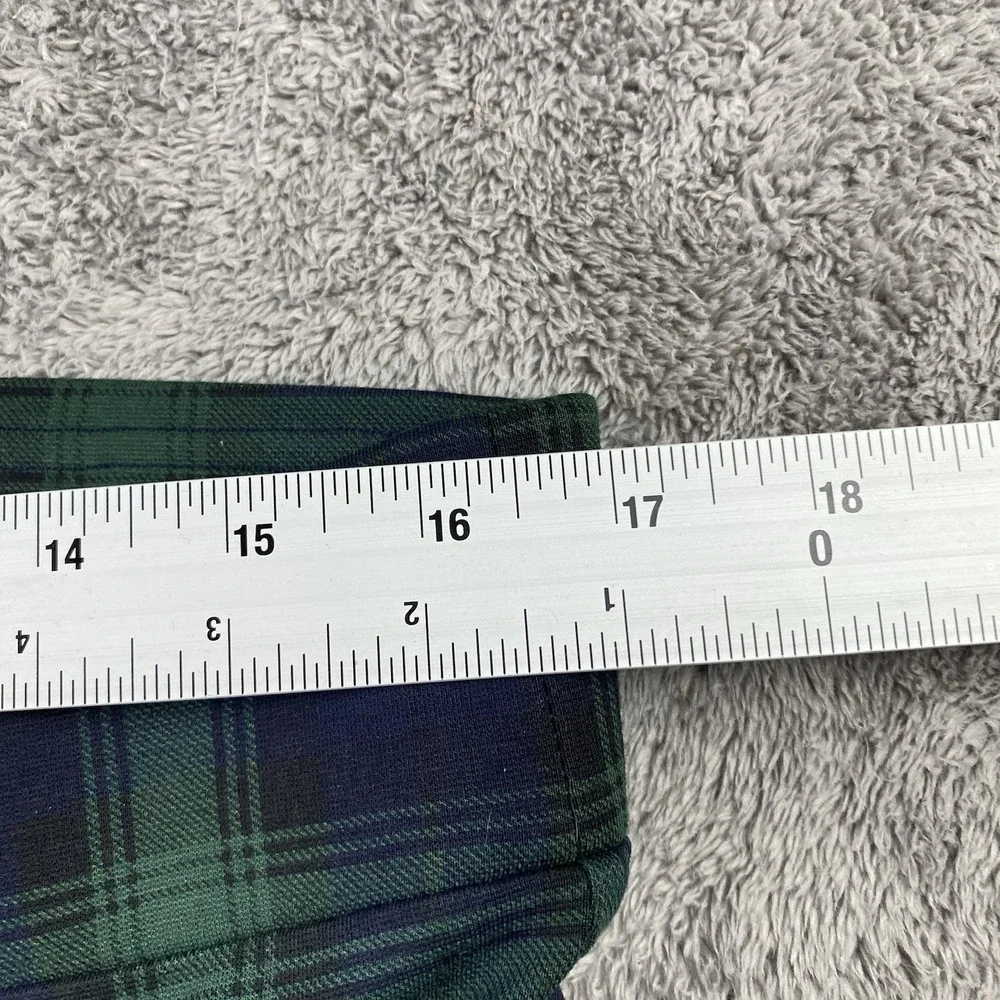 Loft Petites Legging Crop Pants Womens Large‎ Green Blue Plaid Pull On